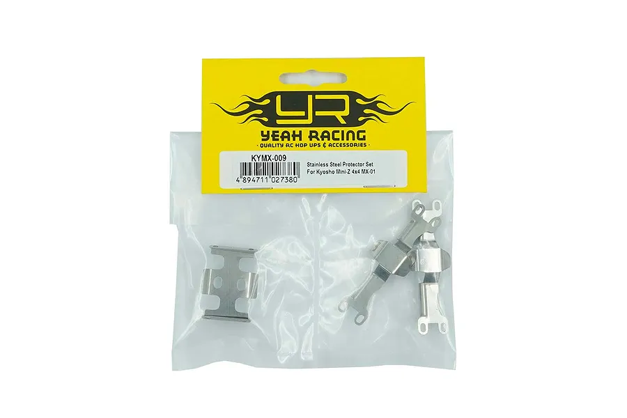 Yeah Racing Stainless Steel Differential &amp;amp; Axle Skid Plates 3Pcs image 57521