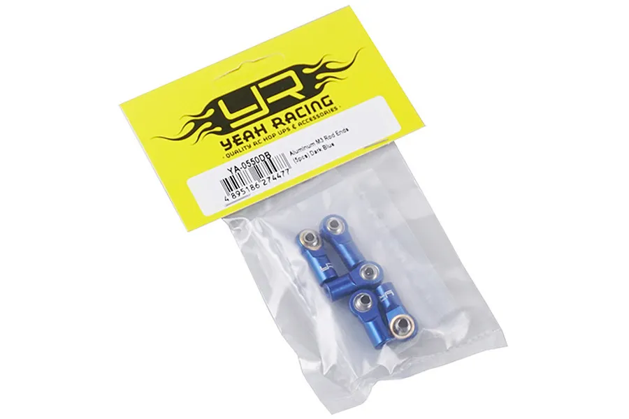 Yeah Racing Aluminium M3 Rod Ends 5Pcs -  Blue image 57531