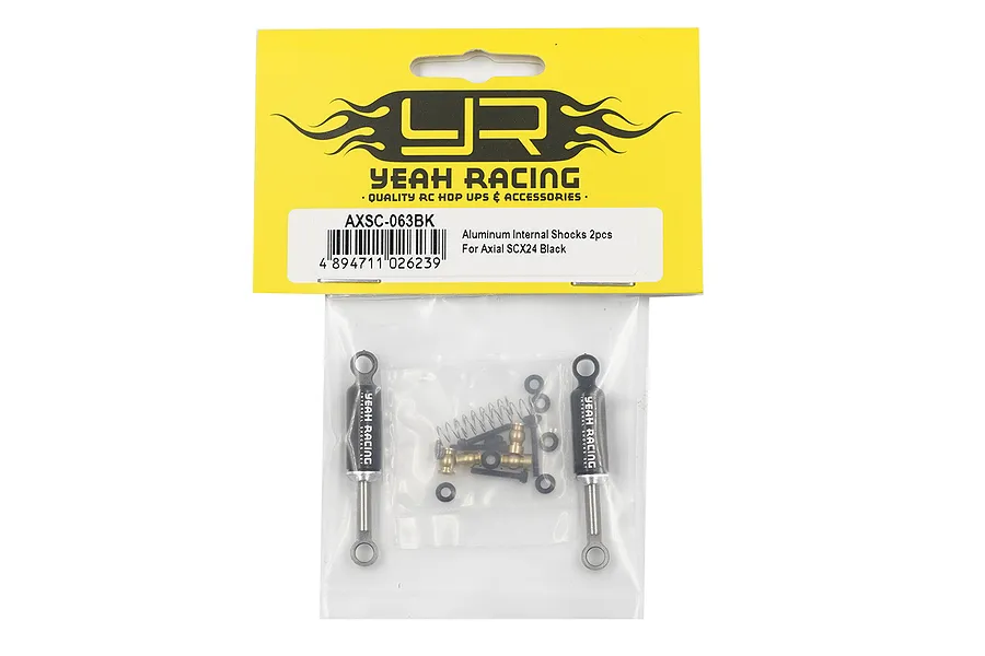 Yeah Racing Black Aluminium 37mm SCX24 Internal Shocks 2Pcs w/ Hardware image 57539