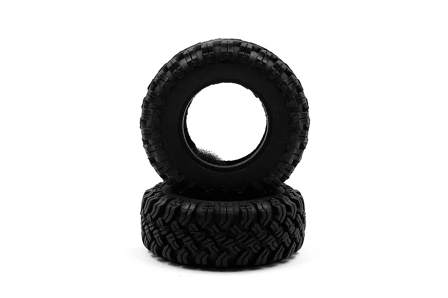 Yeah Racing 1.0&amp;quot; Soft Micro Tyres on Silver 5 Spoke Rims w/ Hexes - Beadlocked Wheels 4Pcs image 57551