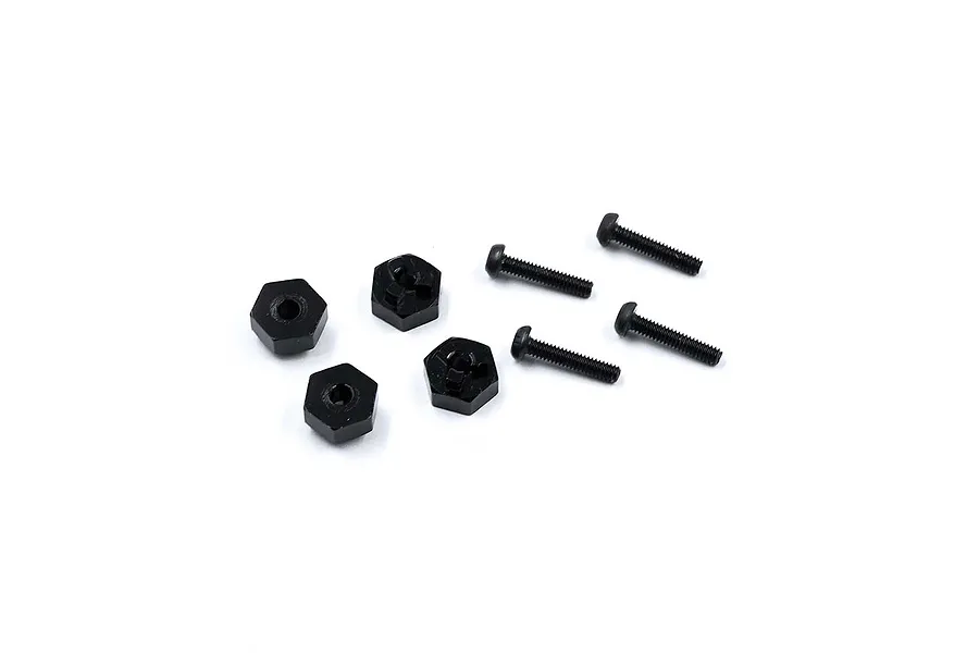 Yeah Racing 1.0&amp;quot; Soft Micro Tyres on Silver 5 Spoke Rims w/ Hexes - Beadlocked Wheels 4Pcs image 57552