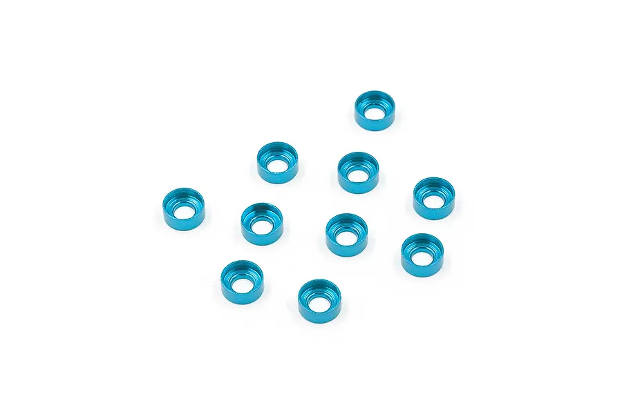 Yeah Racing Blue Aluminium M3 Button Head Countersunk Washers 10Pcs image 57574
