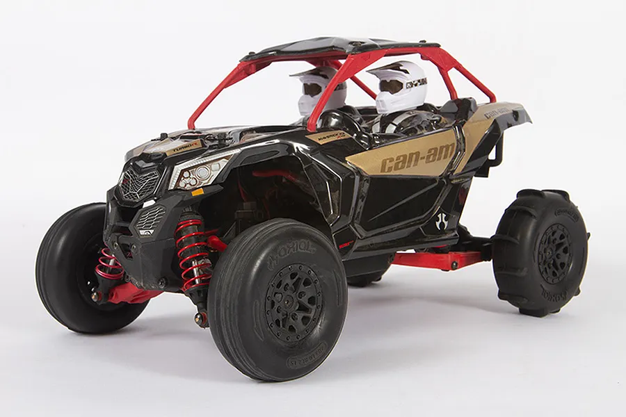 Axial 1.2/1.6&amp;quot; ST28 Razor Front &amp;amp; Rear Paddle Tyres on Black Rims - Glued Wheels 4Pcs image 57602