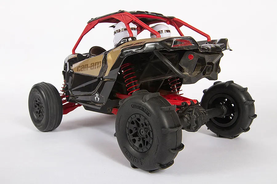 Axial 1.2/1.6&amp;quot; ST28 Razor Front &amp;amp; Rear Paddle Tyres on Black Rims - Glued Wheels 4Pcs image 57603