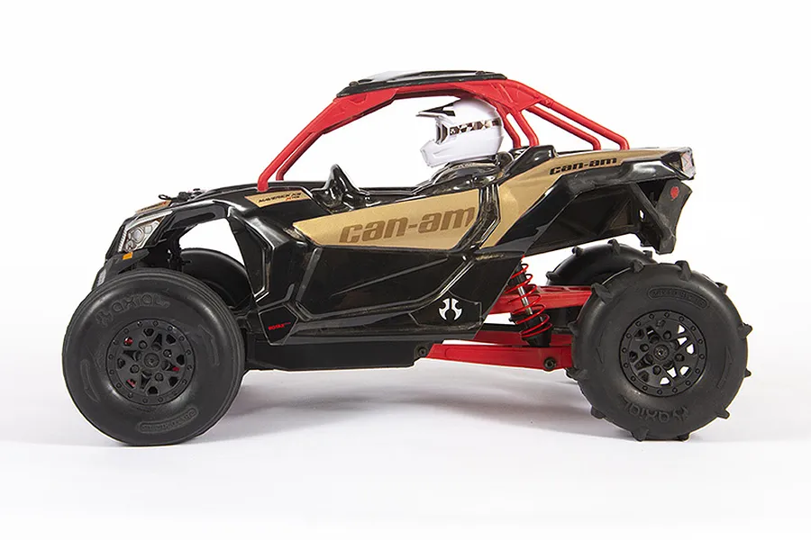 Axial 1.2/1.6&amp;quot; ST28 Razor Front &amp;amp; Rear Paddle Tyres on Black Rims - Glued Wheels 4Pcs image 57604