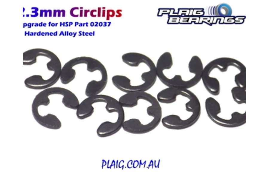Plaig RC 2.3mm Steel E-Clip HSP Upgrade Set 10Pcs image 57612