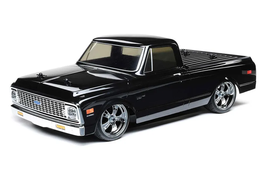 Losi V-100 1972 Chevy C10 RC Pick-Up Truck Electric 4WD 1/10 Scale RTR - Black image 57686
