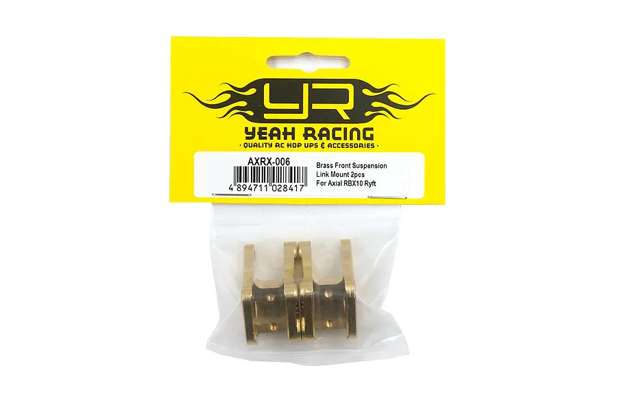 Yeah Racing brass front suspension link mounts for Axial RBX10 Ryft in original packaging.