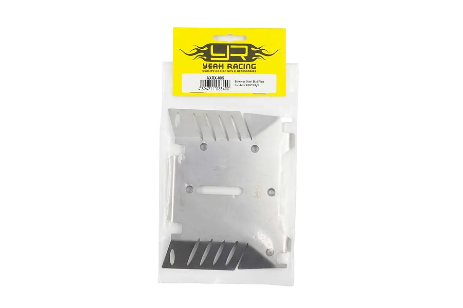Yeah Racing stainless steel skid plate for Axial RBX10 Ryft in original retail packaging.