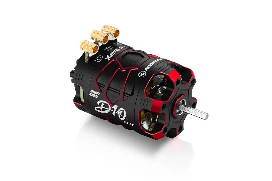Hobbywing Xerun D10 13.5T 2900Kv Sensored Brushless Motor - Red Passion Edition image 57844