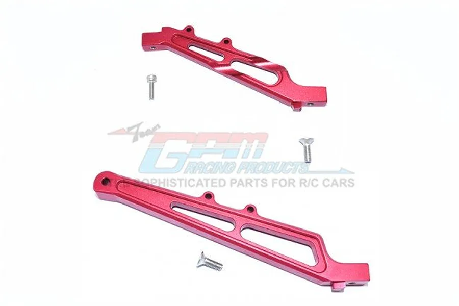 GPM Red Aluminium Front &amp;amp; Rear Chassis Brace Set image 57884