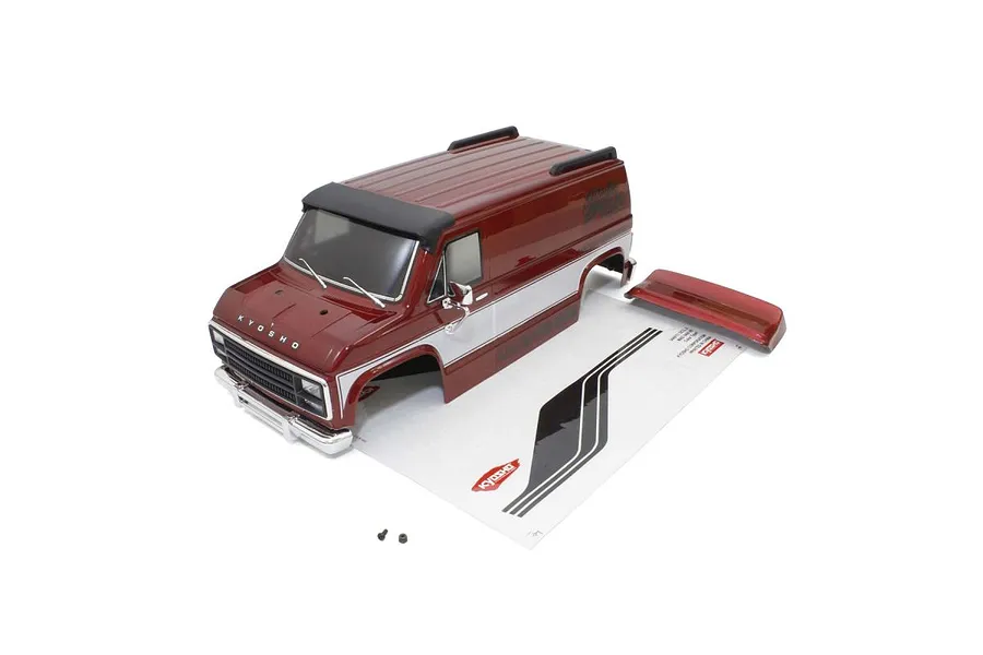Kyosho 1/10 Mad Van VE Red Painted Body Shell w/ Decal Sheet image 58017
