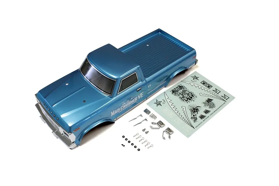 Kyosho 1/8 Mad Crusher VE Blue Painted Body Shell w/ Decal Sheet image 58019