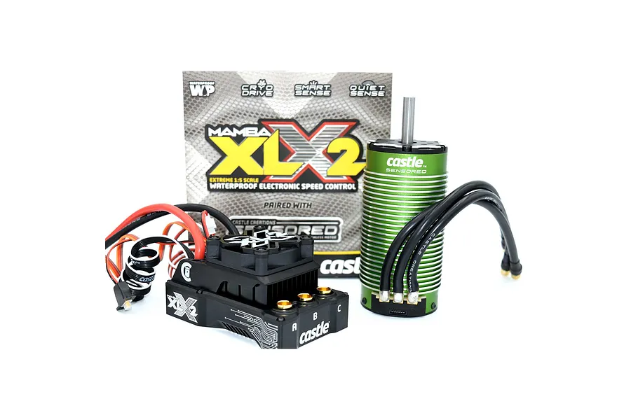 Castle Creations 2028 1100Kv 4-Pole Sensored Brushless Motor &amp;amp; Mamba XLX2 Waterproof ESC Combo image 58029