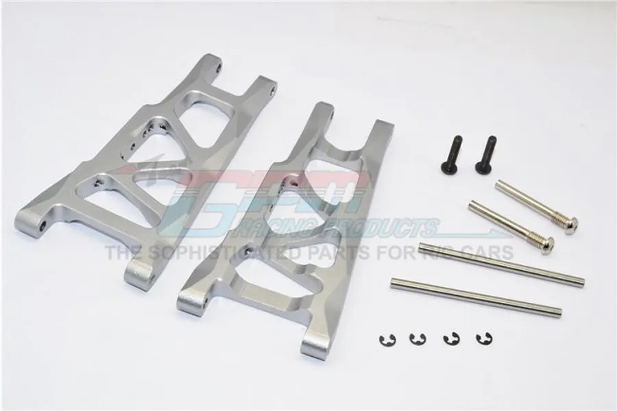 GPM Grey Silver Aluminium Rear Lower Suspension Arms 2Pcs w/ Hardware image 58048