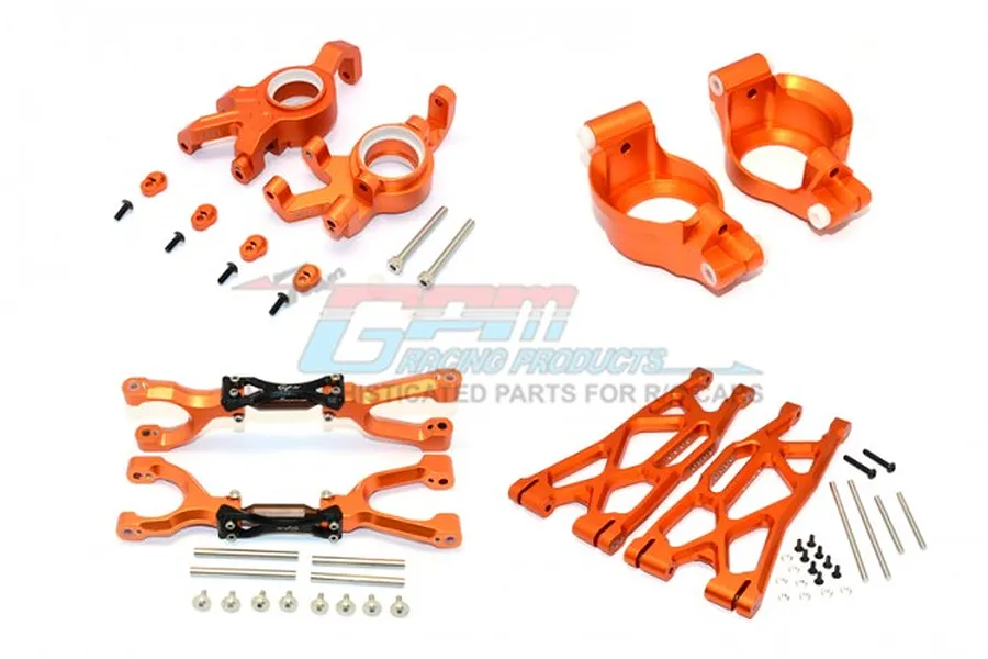 GPM Orange Aluminium X-Maxx Suspension &amp;amp; Drive Train Upgrade Set 52Pcs image 58065