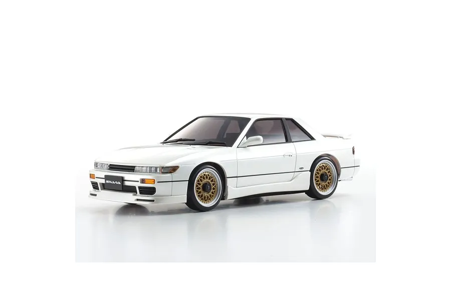 Kyosho Mini-Z Nissan Silvia K&amp;#039;s S13 with Aero Kit RC Drift Car Electric AWD RTR - Pearl White image 58100