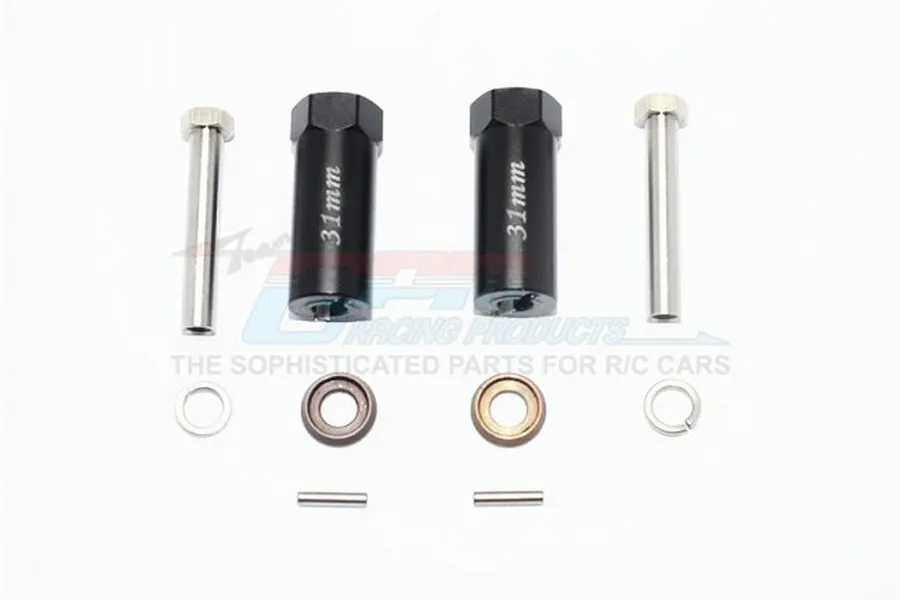 GPM Black Aluminium +31mm Hex Adapters 2Pcs w/ Hardware image 58157