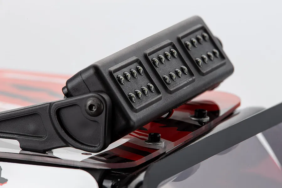 Rovan Black Steel GT Sand Rail Baja Roll Cage w/ Painted Red Panels, LED Light Bar &amp;amp; Spare Tyre Mount image 58507