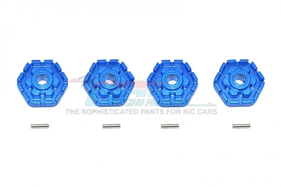 GPM Blue Aluminium 17mm Wheel Hex +2mm Adapter 4Pcs image 58569