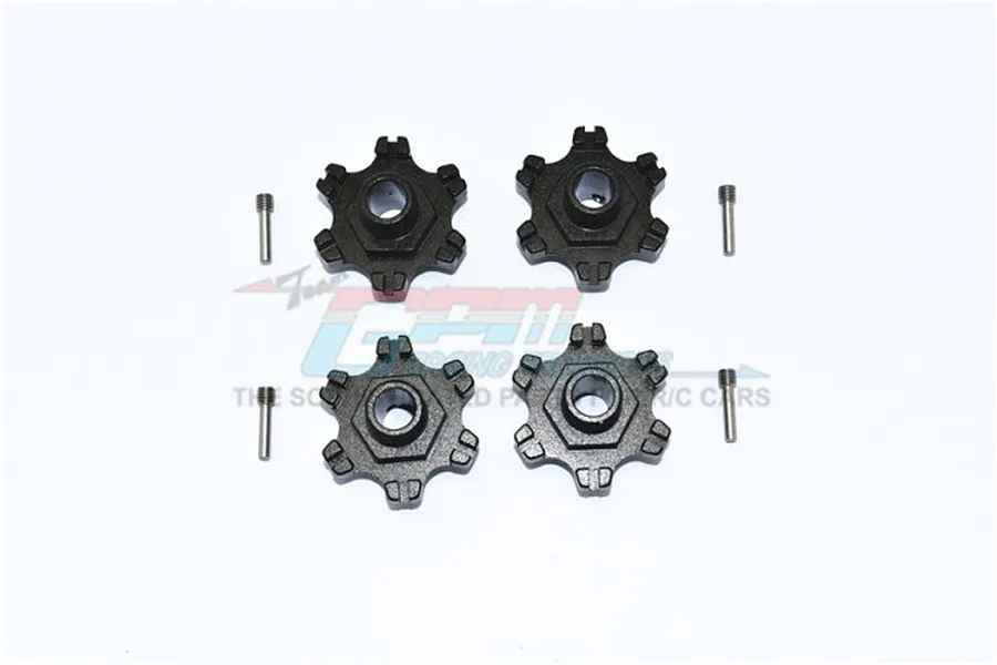 GPM Black Aluminium 17mm Wheel Hex +6mm Adapters 4Pcs w/ Hardware image 58595