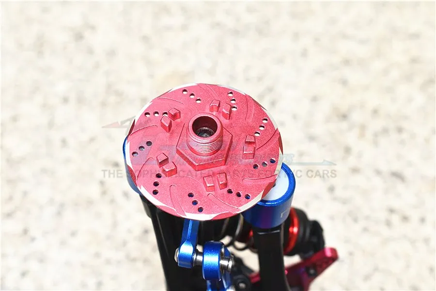GPM Red Aluminium 17mm Brake Disc Wheel Hex +6mm Adapters 2Pcs image 58599