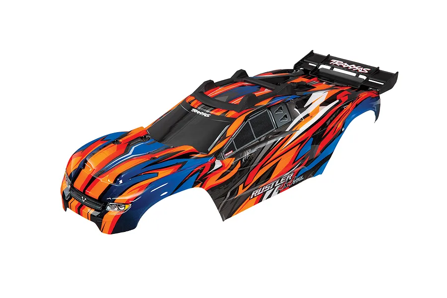 Traxxas Rustler 4x4 VXL Orange Body Shell w/Decal Sheet and Body Mounts image 58913