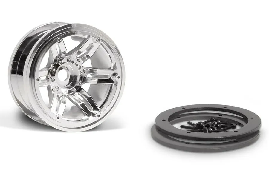 Axial 2.2&amp;quot; Rockster Chrome Beadlock Rims 2Pcs image 5895