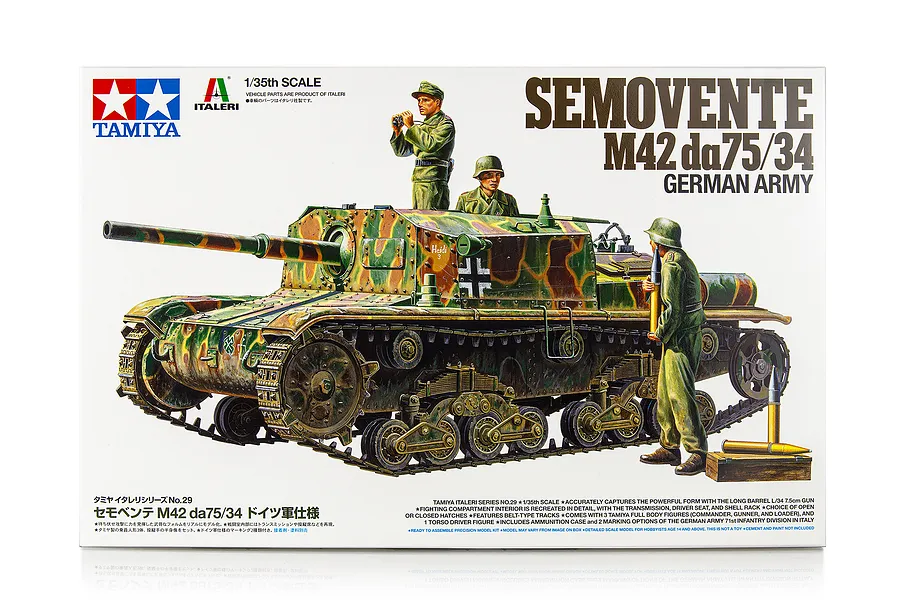 Tamiya 1/35 Semovente M42 DA75/34 Scaled Plastic Model Kit image 59062