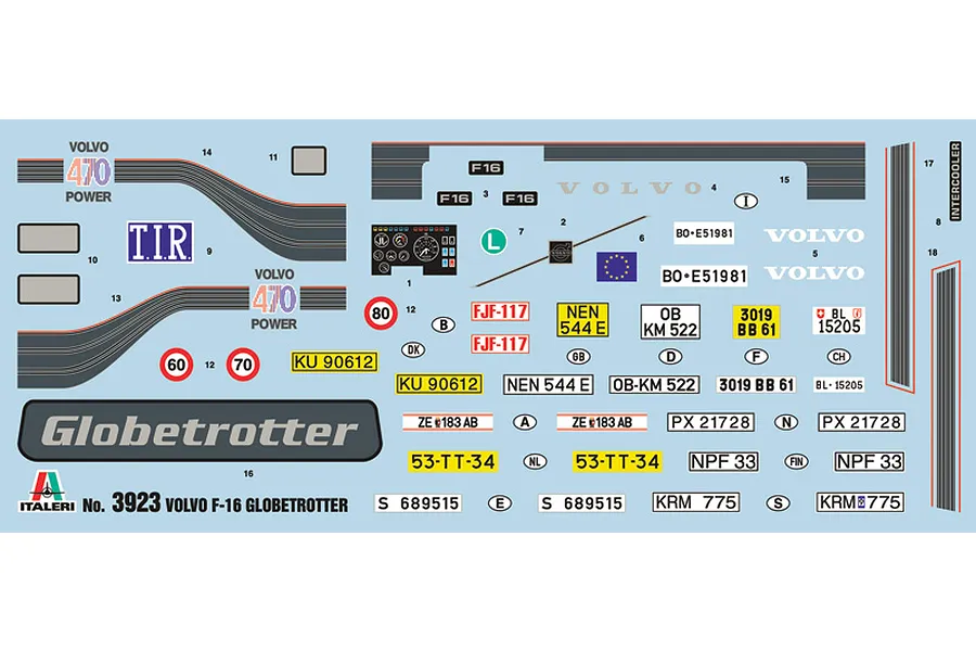 Italeri 1/24 Volvo F16 Globetrotter Truck Scaled Plastic Model Kit image 59261