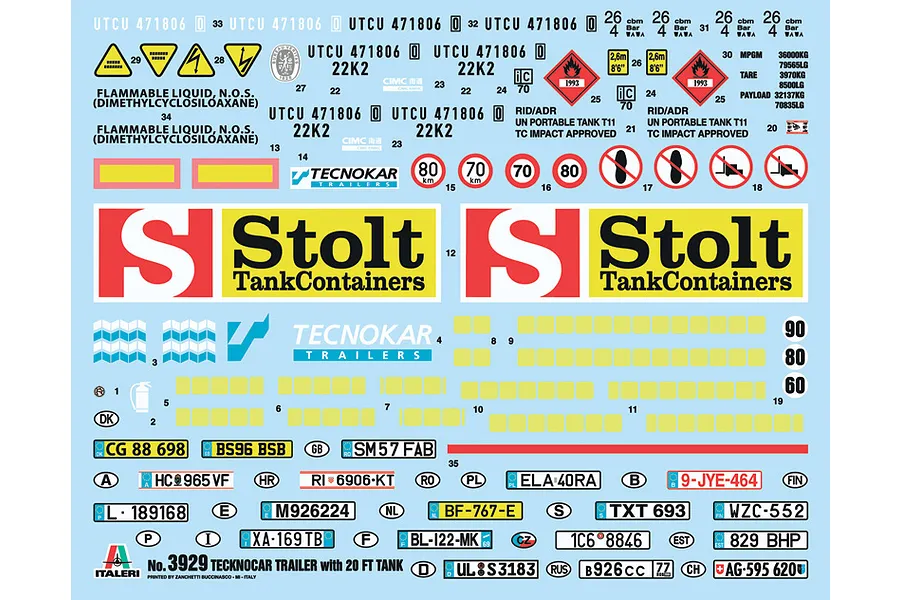 Italeri 1/24 Tecnokar 20&amp;#039; Tank Trailer Scaled Plastic Model Kit image 59315