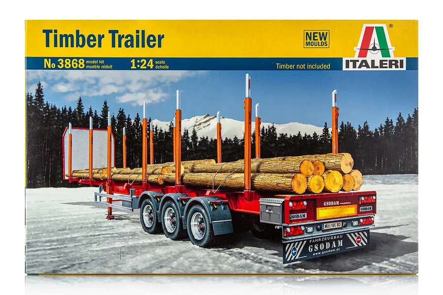 Italeri 1/24 Timber Trailer Scaled Plastic Model Kit image 59317