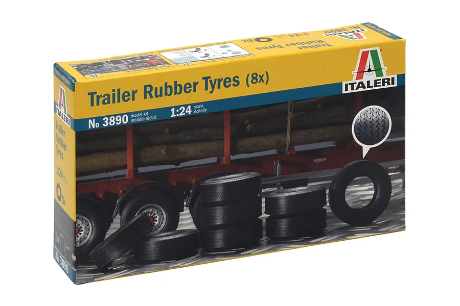 Italeri 1/24 Trailer Rubber Tyres Scaled Plastic Model Kit image 59329