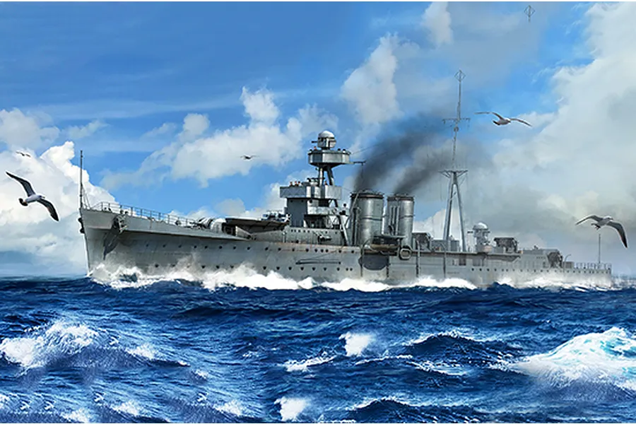 Trumpeter 1/350 HMS Calcutta Scaled Plastic Model Kit image 59348
