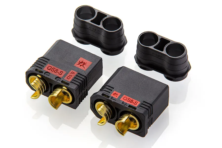 Hobbies Direct Male &amp;amp; Female QS8 Anti Spark Connectors 1 Pair image 59369