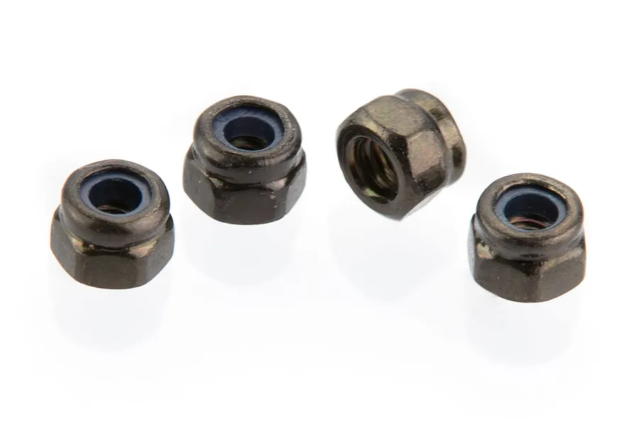 UDI 3mm Gunmetal Steel Nyloc Nuts 4Pcs image 59443