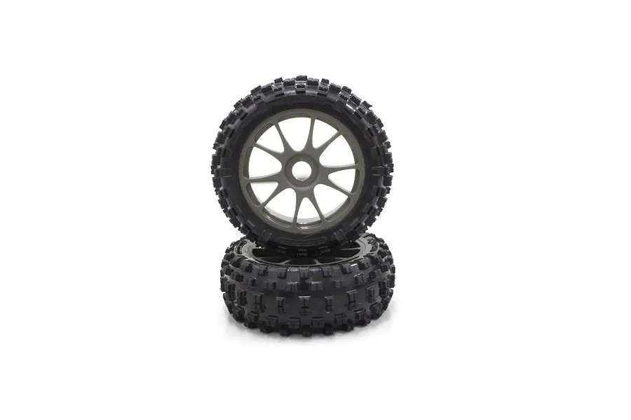 Kyosho 10-Spoke Wheel And Tyre - Gunmetal 2Pcs image 59509