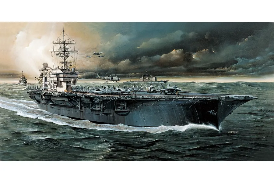 Academy 1/800 USS Kitty Hawk 1444 Aircraft Carrier Scaled Plastic Model Kit image 59697