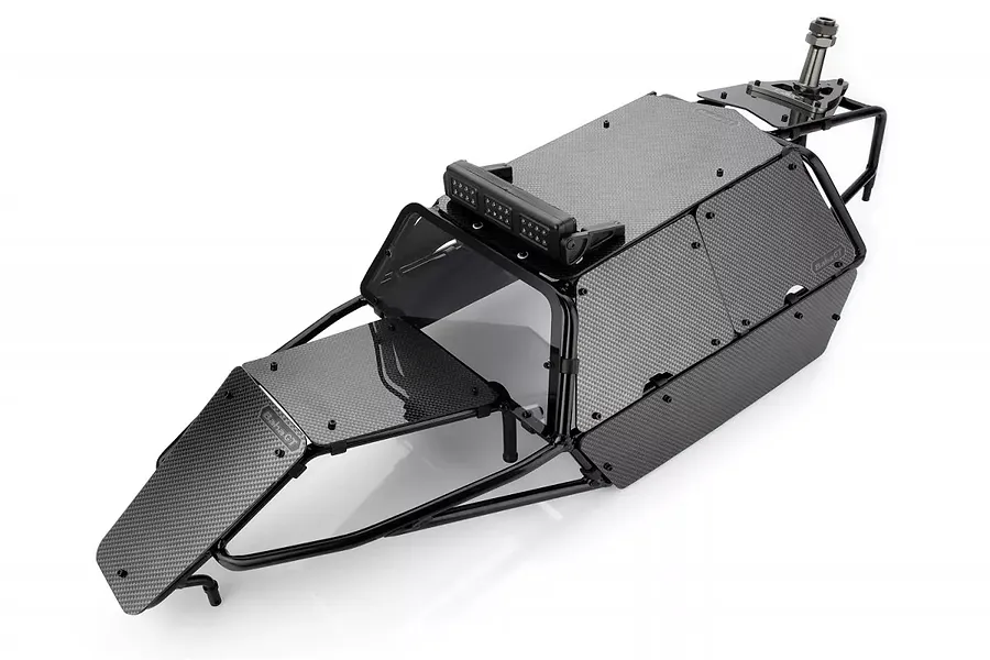 Rovan Black Steel GT Sand Rail Baja Roll Cage w/ Painted Black Panels, LED Light Bar &amp;amp; Spare Tyre Mount image 59779