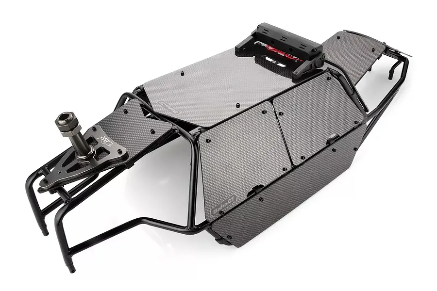 Rovan Black Steel GT Sand Rail Baja Roll Cage w/ Painted Black Panels, LED Light Bar &amp;amp; Spare Tyre Mount image 59780