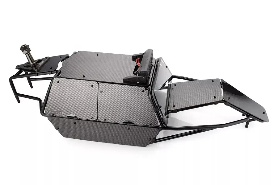 Rovan Black Steel GT Sand Rail Baja Roll Cage w/ Painted Black Panels, LED Light Bar &amp;amp; Spare Tyre Mount image 59782