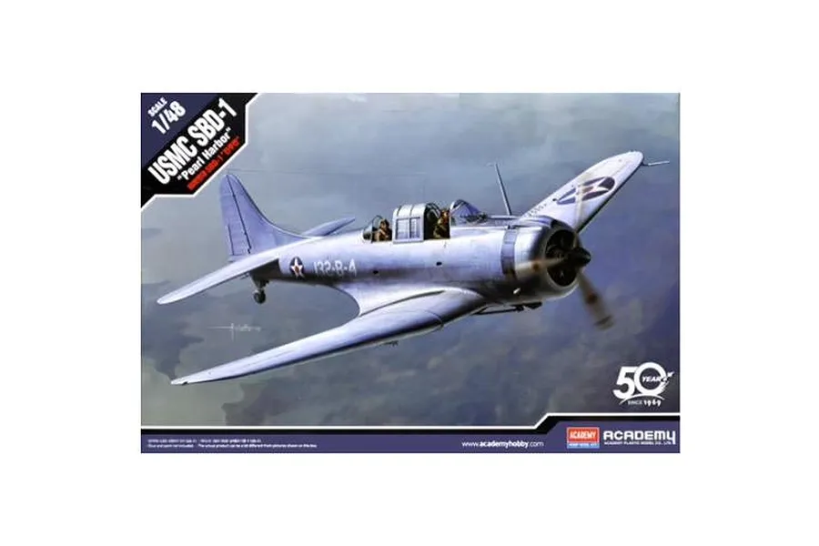 Academy 1/48 USMC SBD-1 &amp;quot;Pearl Harbour&amp;quot; Bomber Scale Plastic Model Kit image 59808