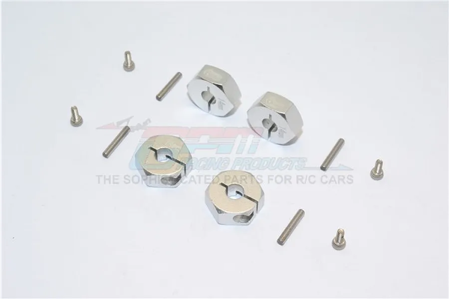 GPM Silver Aluminium 14mm Wheel Hex +6mm Adapters 4Pcs image 1