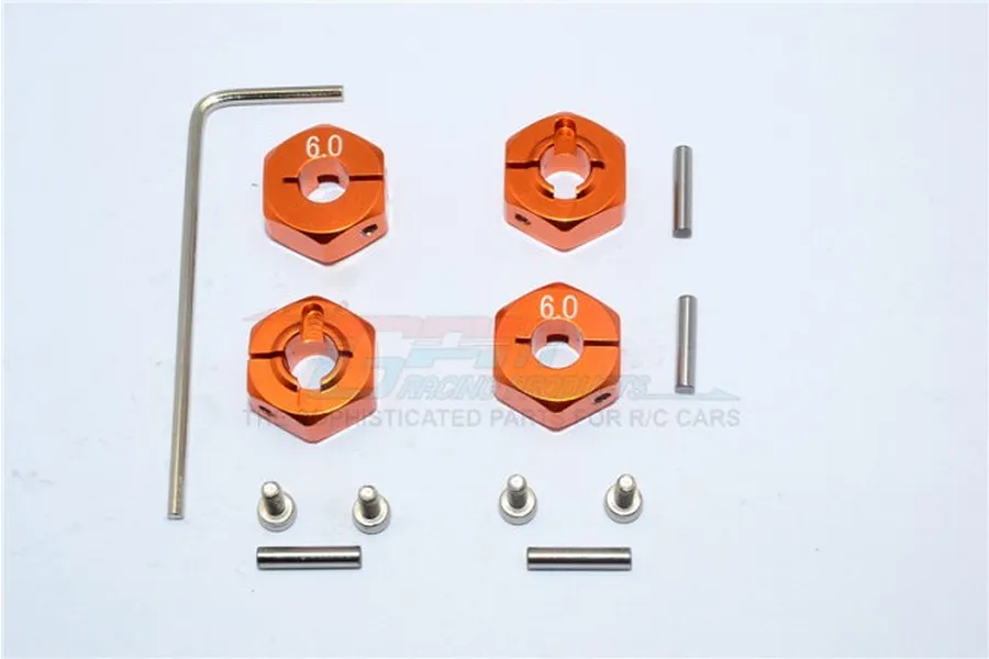 GPM Orange Aluminium Traxxas Slash 4x4 12mm Hex 4Pcs w/ Axle Pins image 59942