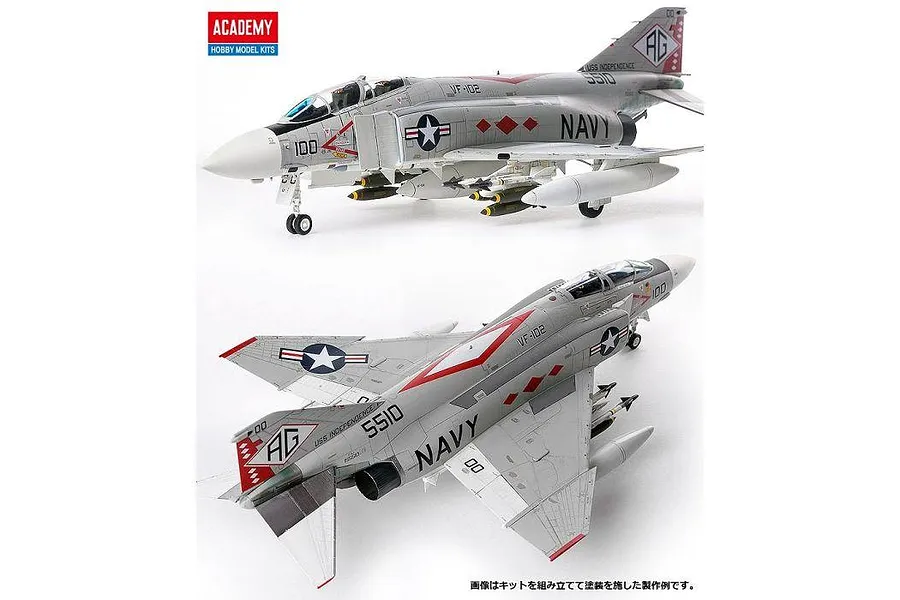 Academy 1/48 McDonnell-Douglas F-4J VF-102 Diamondbacks Fighter Scale Plastic Model Kit image 60007