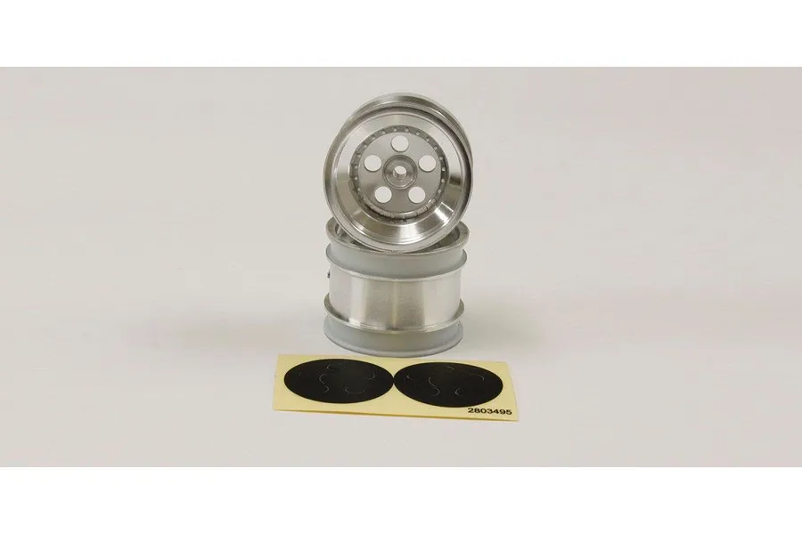 Kyosho 1.7&amp;quot; Satin Chrome Rear Rims 2Pcs image 60036
