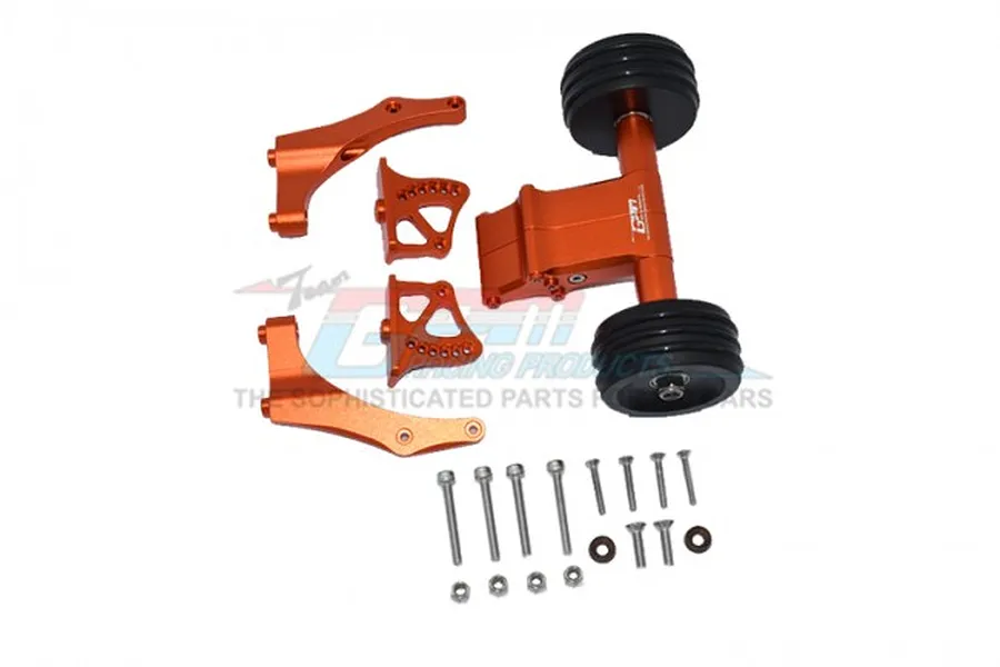 GPM Orange Aluminium Rear Wheelie Bar w/ Wing Mount Set image 60063