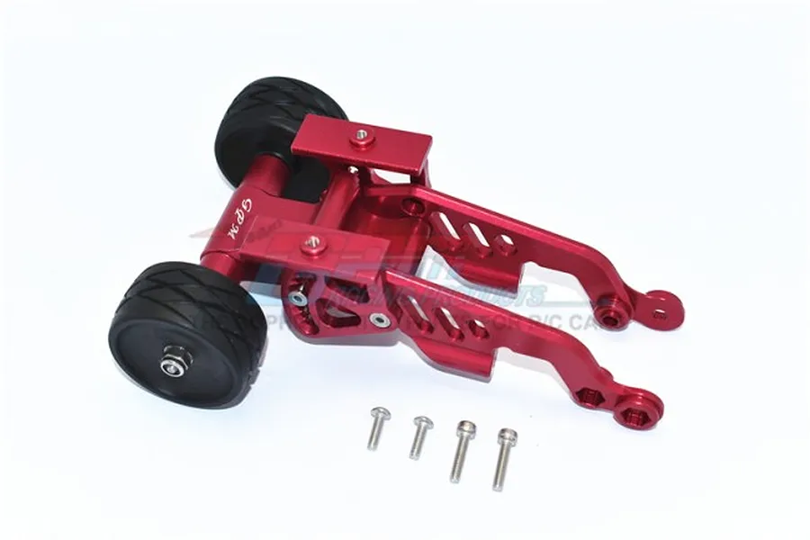 GPM Red Aluminium Adjustable Rear Wheelie Bar w/ Wing Mount image 60065