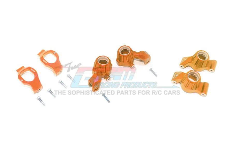 GPM Orange Front Hub Carriers (C-Hubs), Steering Hubs &amp;amp; Rear Hubs Set image 60076