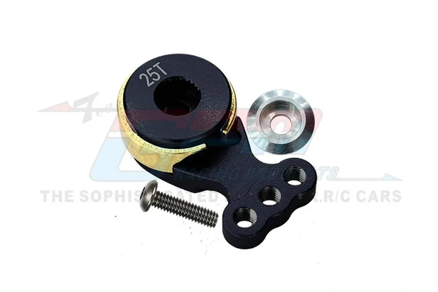 GPM Black Aluminium Hi-Torque 25T Servo Horn w/ Built-In Servo Saver image 60094